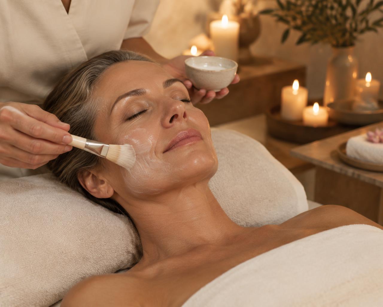 A serene beauty ritual at the spa